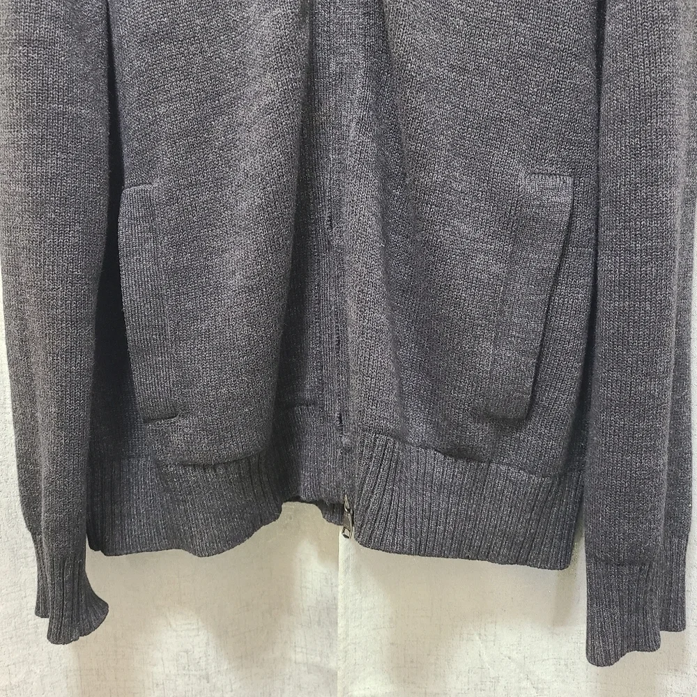 Banana Republic Mens Full Zip Caridigan‎ Charcoal Gray Size L